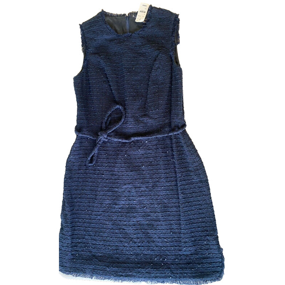 Brooks Brothers Dress Women 12P NEW Blue Tweed Career Midi Holiday Party Gift - Picture 12 of 12
